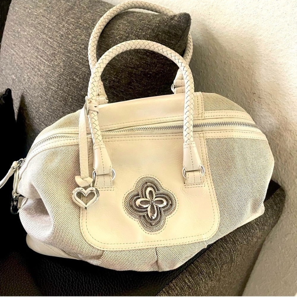 Vintage Brighton “Sanibel” Canvas & Leather Bag
